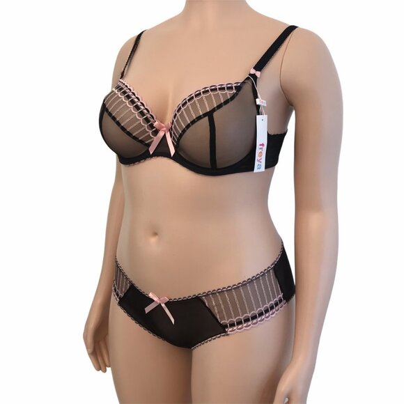 Freya Arabella Sheer Plunge Bra Black Full Bust Support 34DD - Picture 10 of 16